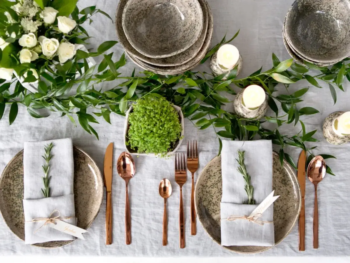 inspiracje dekoracje stołu wielkanocnego modern rustic boho chic