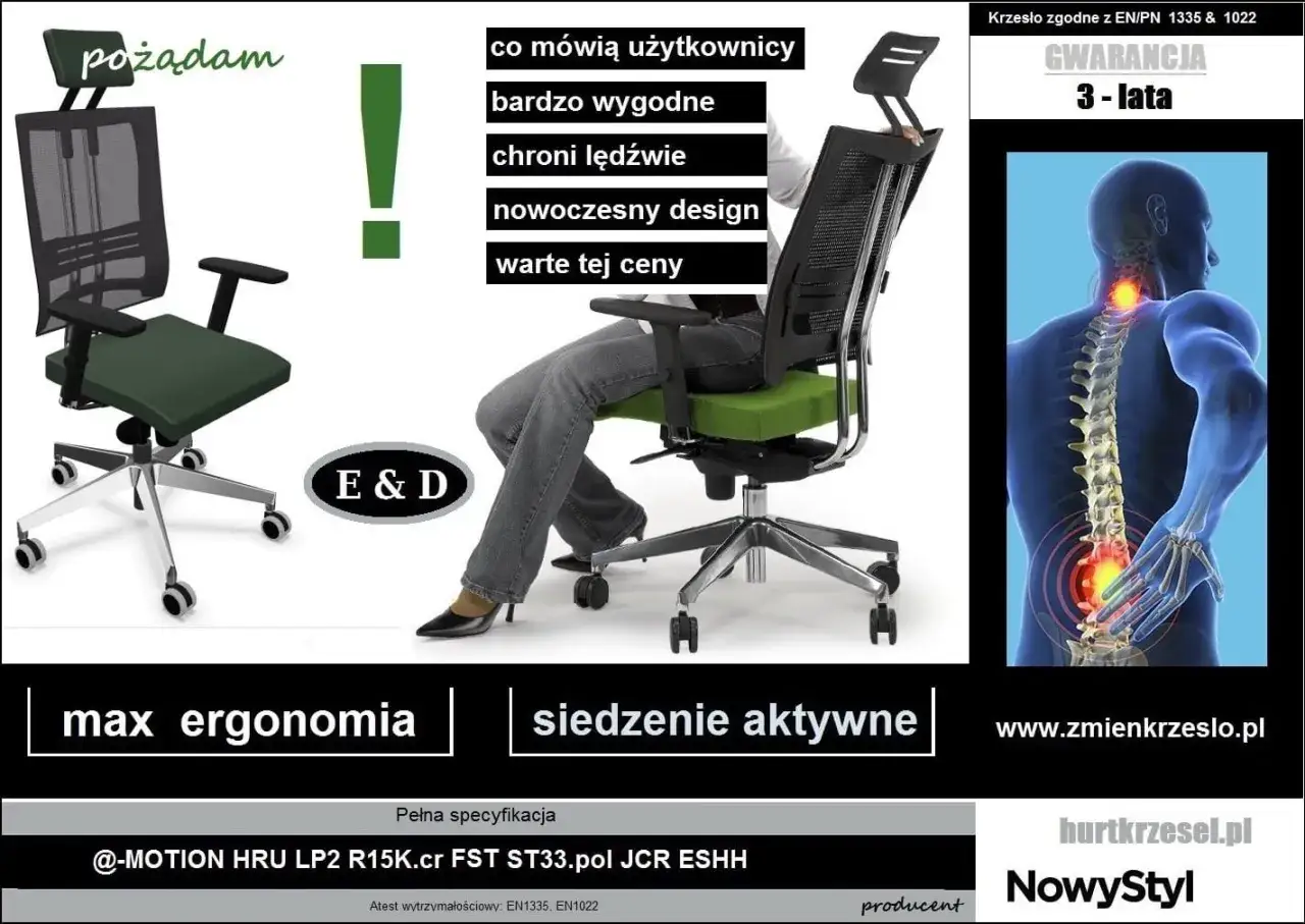 Ergonomiczne krzesło biurowe regulacja